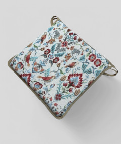 Extra thick multicoloured square tapestry seat cushions