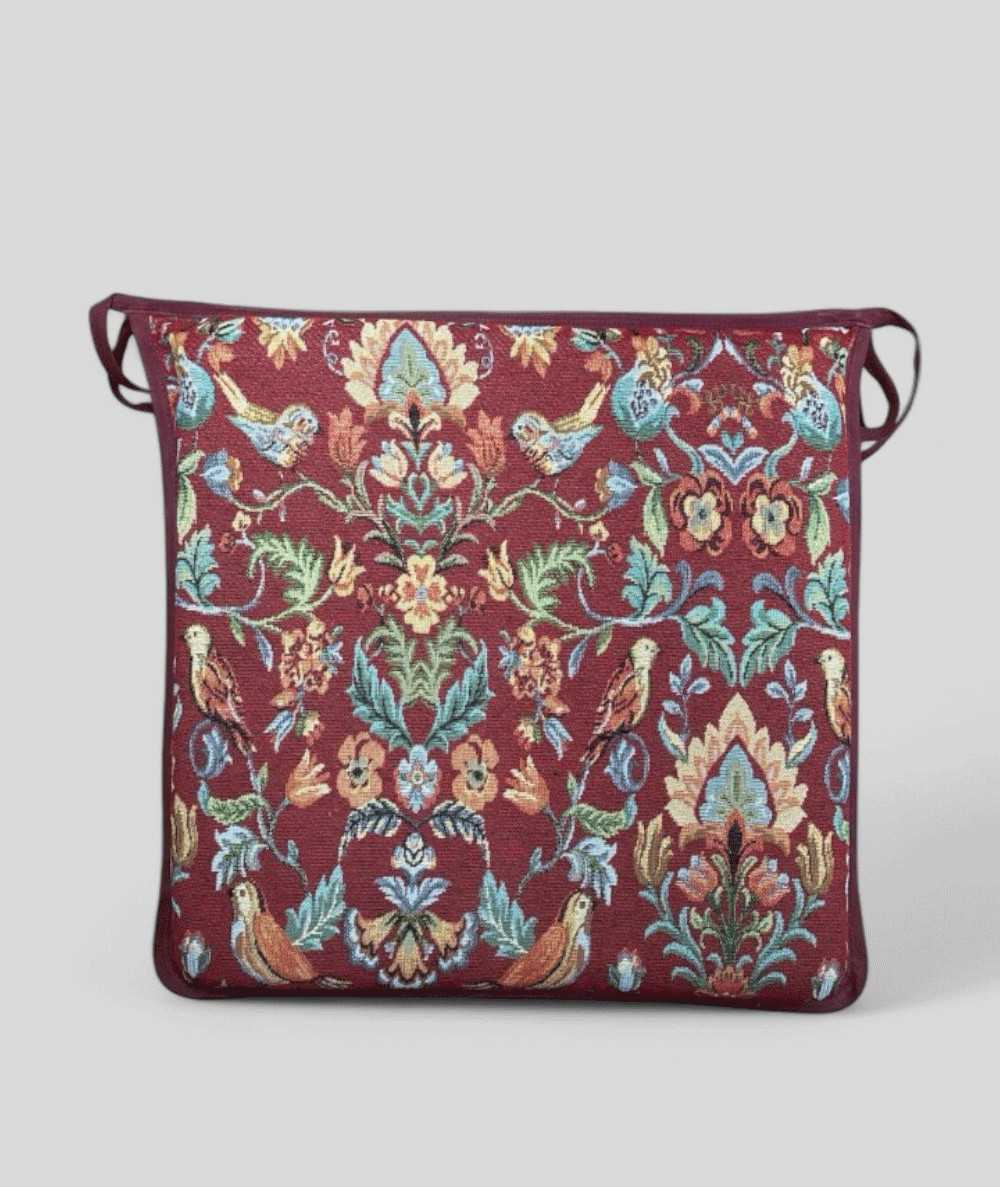 Square Seat Pads William Red Tapestry