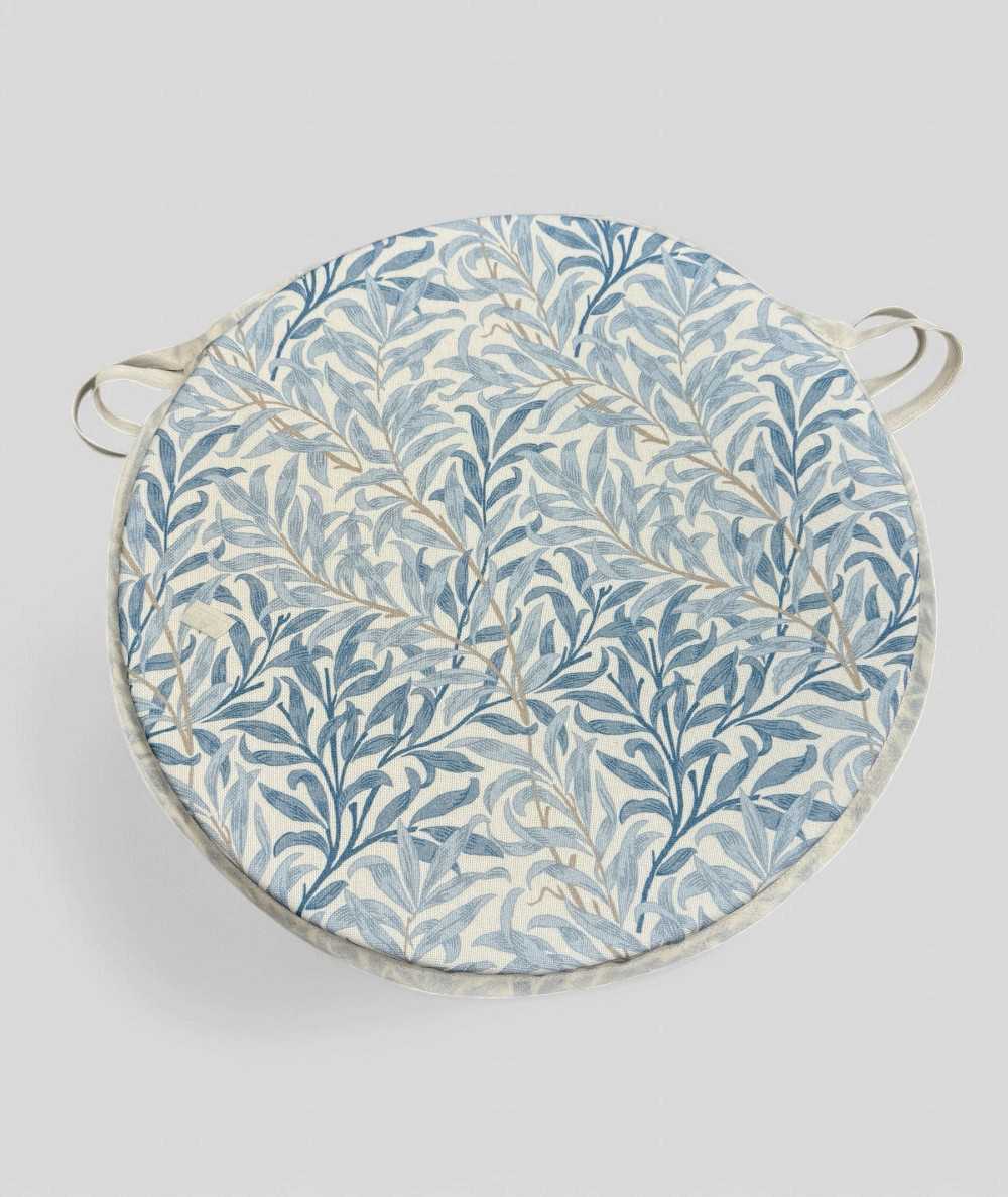 Round Bistro Willow Bough Azure Seat Pads