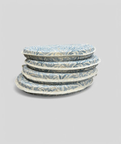 Round Bistro Willow Bough Azure Chair Pads