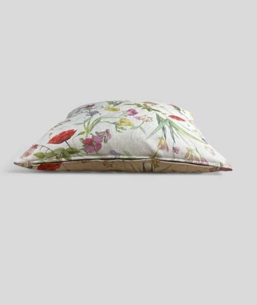 Square cushions with multi-coloured flowers