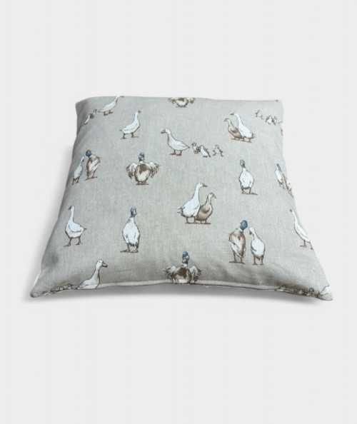 Square sofa cushions with duck print