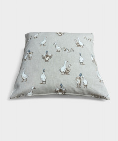 Square sofa cushions with duck print