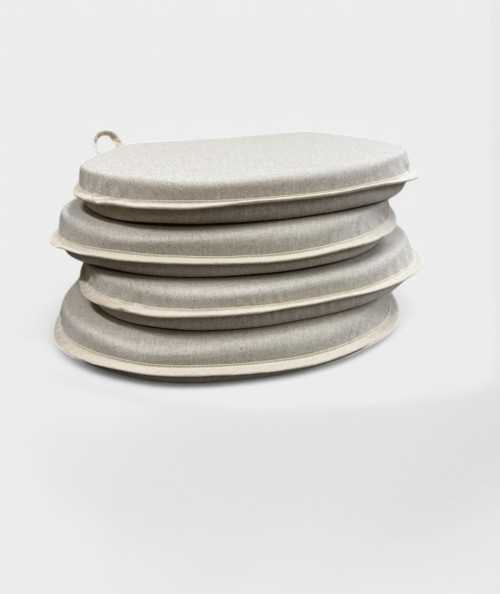 Plain Linen D Shaped Chair Pads