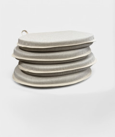 Plain Linen D Shaped Chair Pads