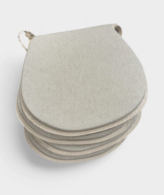 Extra thick plain beige D shaped seat pads with ties