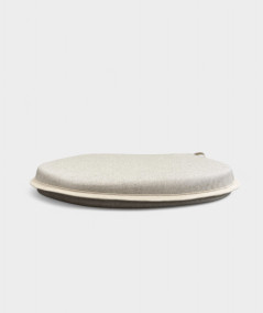 Extra thick plain beige D shaped chair pads with ties