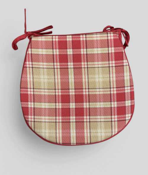 Highland Check Red D Shaped Seat Pads