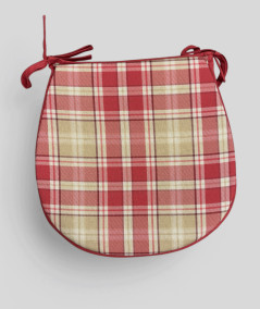Highland Check Red D Shaped Seat Pads