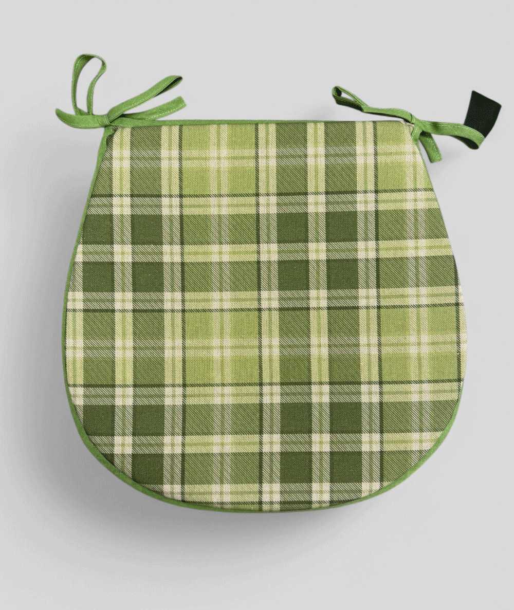 Highland Check Green D Shaped Seat Pads