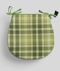 Highland Check Green D Shaped Seat Pads