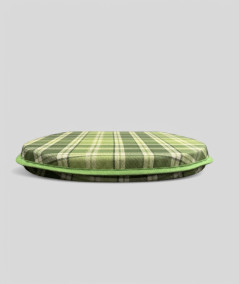 Highland Check Green D Shaped Chair Pads
