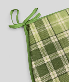 Highland Checked Green Tartan D Shaped Seat Pads