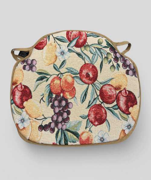 Natural Fruits Tapestry Spindle Seat Pads