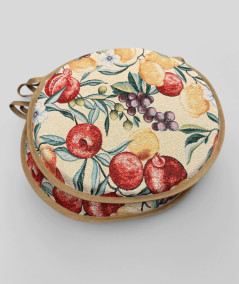 Multicoloured round bistro tapestry chair pads