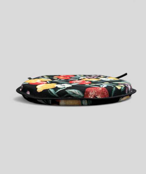 Black Fruits Tapestry Classic D Shaped Chair Pads
