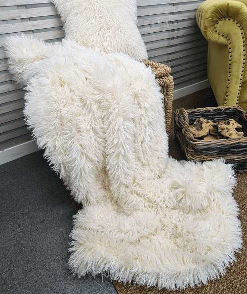 Luxury long-haired Mongolian faux fur throw