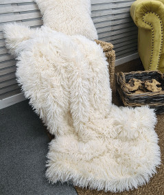 Luxury long-haired Mongolian faux fur throw