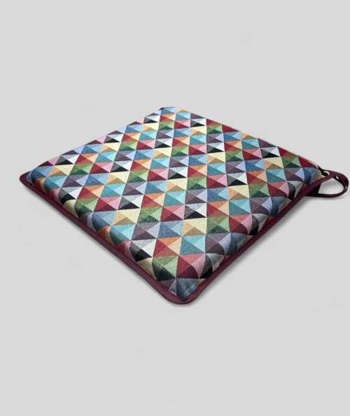 Geometric patterned square shaped seat pads