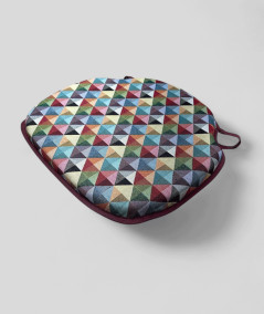 Extra thick, non-slip multicoloured geometric spindle shaped seat pads