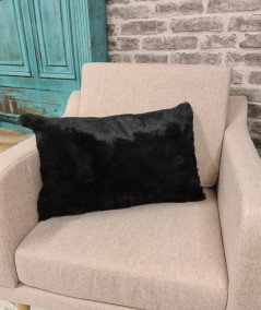 Plain rectangular fur scatter cushions