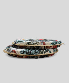 Round Bistro Natural Rainforest Tapestry Chair Cushions