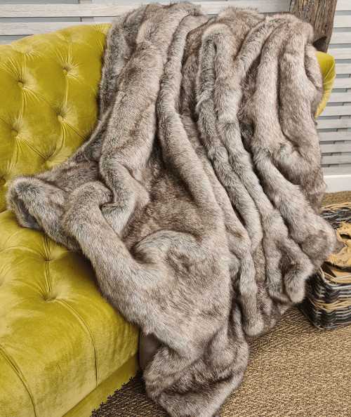 Groundhog Faux Fur Throw