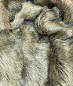 Long-haired pale brown faux fur sofa throw