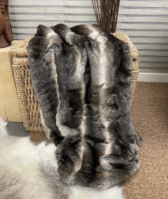 Dark Chinchilla Faux Fur Bed Runner