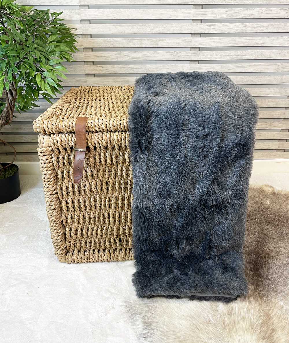 Grey Badger Faux Fur Bed Runner Grey Badger Faux Fur Bed Runner