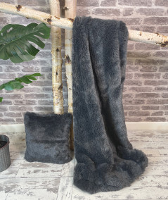 Grey Badger Faux Fur Runner