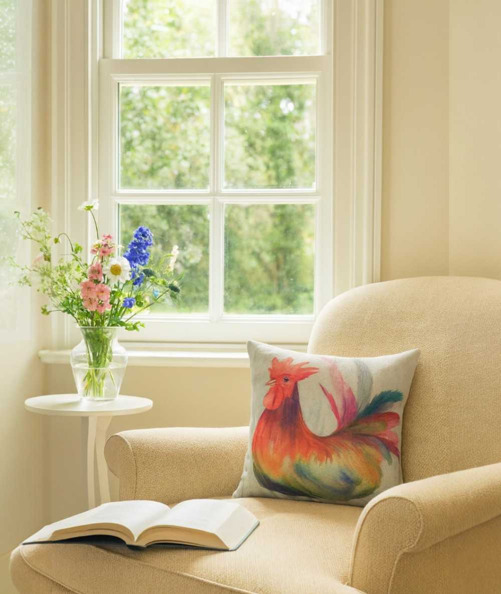 Large Rooster Reversible Cushions