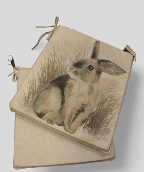 Duel design seat pads with a large rabbit and small ones