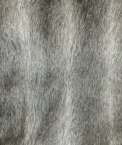Light and dark grey striped fur fabric