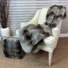 Grey Wolf Faux Fur Throw | Large Wolf Fur Throw | Sofa Throws