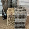 Grey Striped Faux Fur Throw | Fake Fur Throw Grey Wolf