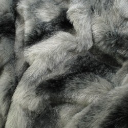 Black Wolf Faux Fur Blanket | Large Dark Grey Bed or Sofa Throw