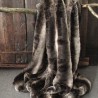 Dark Faux Fur Throw | Luxury Striped Fur Throw | Dark Chinchilla