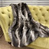 Dark Chinchilla Faux Fur Throw | Luxurious Patterned Fur Blanket Throw