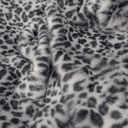 Grey Leopard Faux Fur Throw | Large Fur Throw | Animal Bed Throw