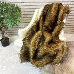 Red Fox Faux Fur Blanket | Synthetic Fur Blanket | Fake Fur Throws