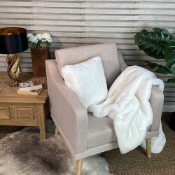 Cream Faux Fur Throw | Fake Fur Throw Richmond Cream
