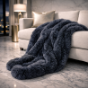 Grey Faux Fur Throw | Dark Faux Fur Throw | Grey Fake Fur Throw