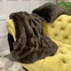 Brown Faux Fur Throw | Brown Fur Blanket | Brown Bison Fur Throw Blanket