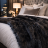 Black Bear Faux Fur Throw| Large Black Faux Fur Bedspread and Blankets