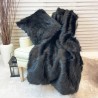 Black Bear Faux Fur Throw| Large Black Faux Fur Bedspread and Blankets