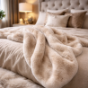 Beige Faux Fur Throw | Faux Pelt Blanket | Richmond Almond Fur Throw