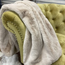 Beige Faux Fur Throw | Faux Pelt Blanket | Richmond Almond Fur Throw