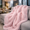 Richmond Pink Fur Throw | Large Faux Fur Blanket | Pale Pink Bedspread