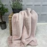 Richmond Pink Fur Throw | Large Faux Fur Blanket | Pale Pink Bedspread